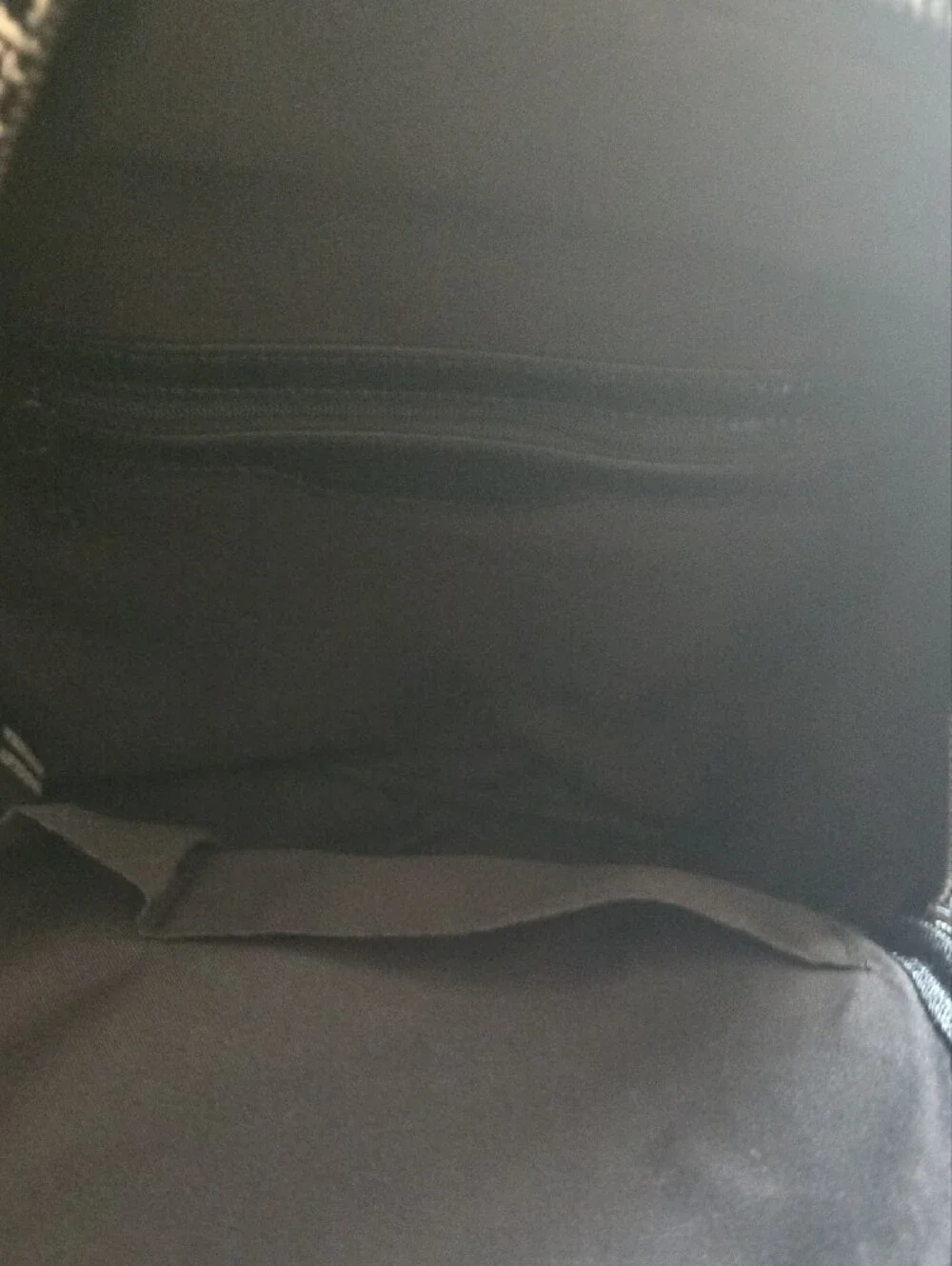 Badgley Mischka Black Quilted Backpack with Black and White Tweed Pocket